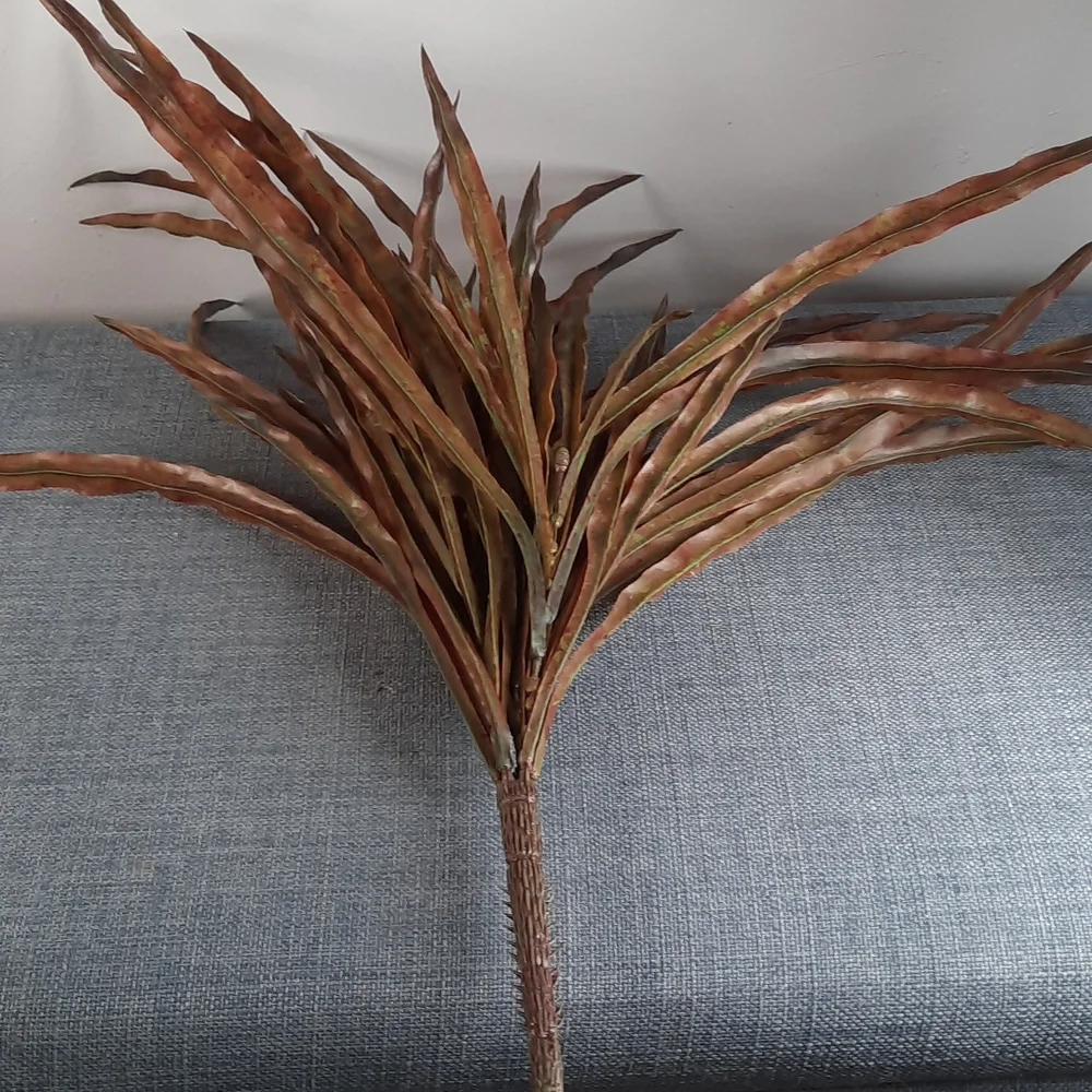 Brown Wide Artificial Grass Bush Fall Harvest Thanksgiving Decoration Accent Set